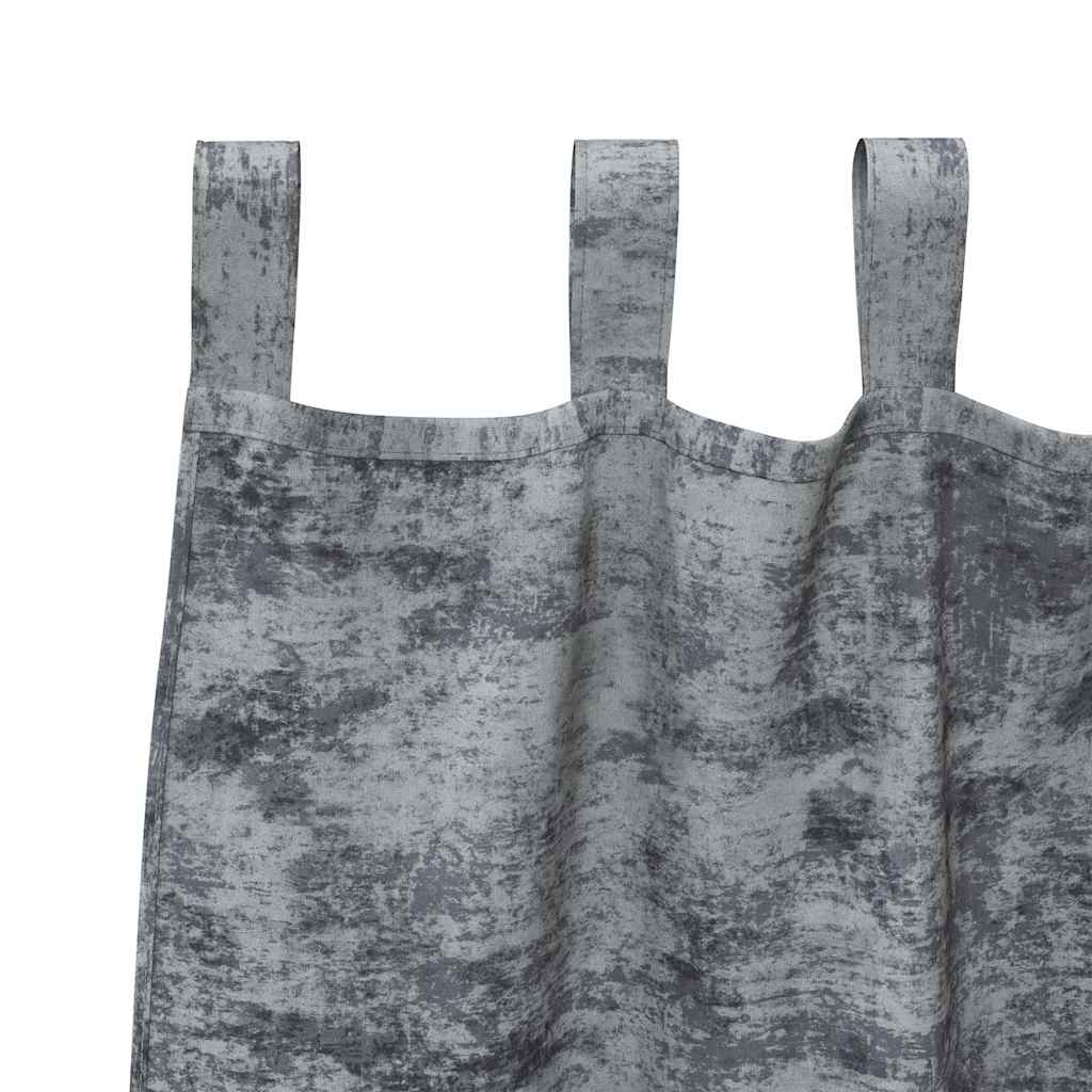vidaXL Zasłony z weluru 2 pcs Srebrnoszary 260 x 140 cm Aksamit