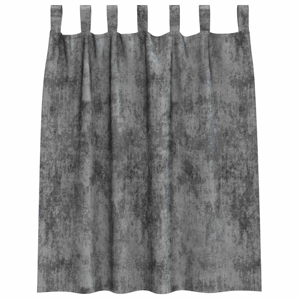 vidaXL Zasłony z weluru z zasłonami 2 pcs Szary 140 x 140 cm Aksamit