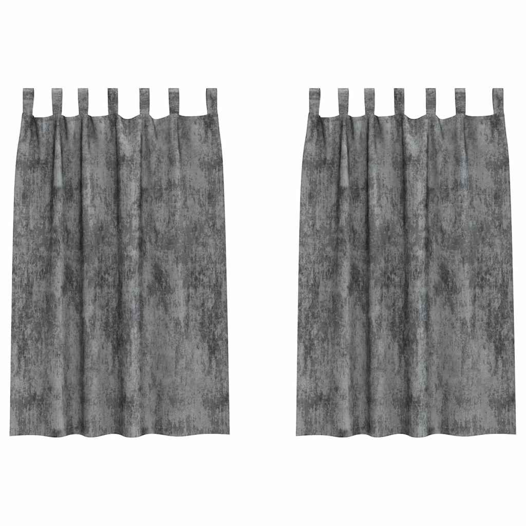 vidaXL Zasłony z weluru z zasłonami 2 pcs Szary 175 x 140 cm Aksamit