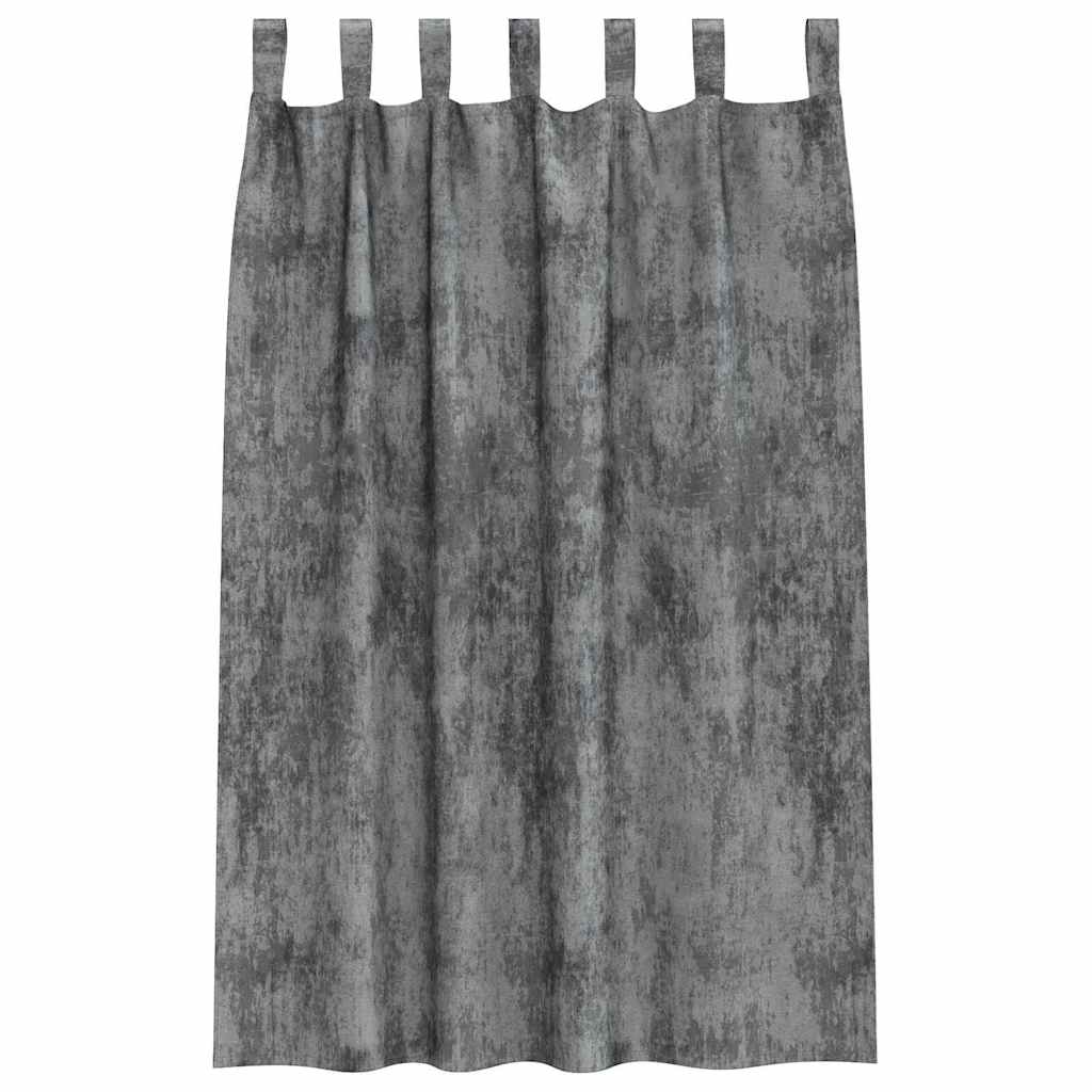 vidaXL Zasłony z weluru z zasłonami 2 pcs Szary 175 x 140 cm Aksamit
