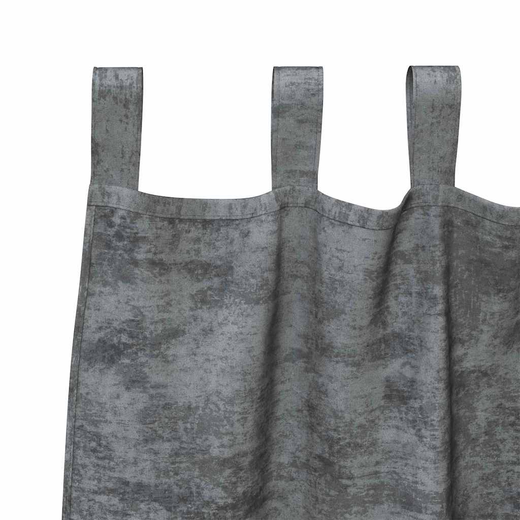 vidaXL Zasłony z weluru z zasłonami 2 pcs Szary 225 x 140 cm Aksamit