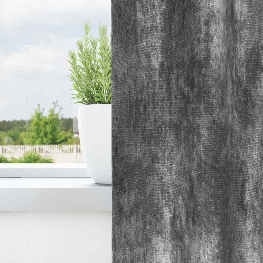vidaXL Zasłony z weluru z zasłonami 2 pcs Szary 225 x 140 cm Aksamit
