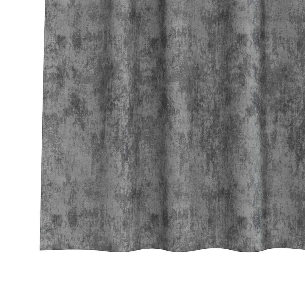 vidaXL Zasłony z weluru z zasłonami 2 pcs Szary 260 x 140 cm Aksamit
