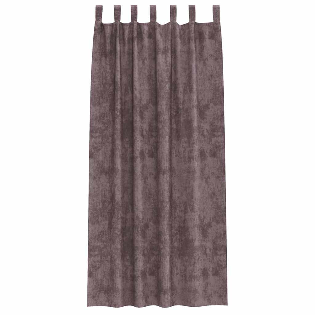 vidaXL Zasłony z weluru z zasłonami 2 pcs Brązowy 225 x 140 cm Aksamit