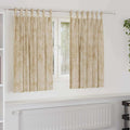 vidaXL Zasłony z weluru z zasłonami 2 pcs Kremowy 140 x 140 cm Aksamit