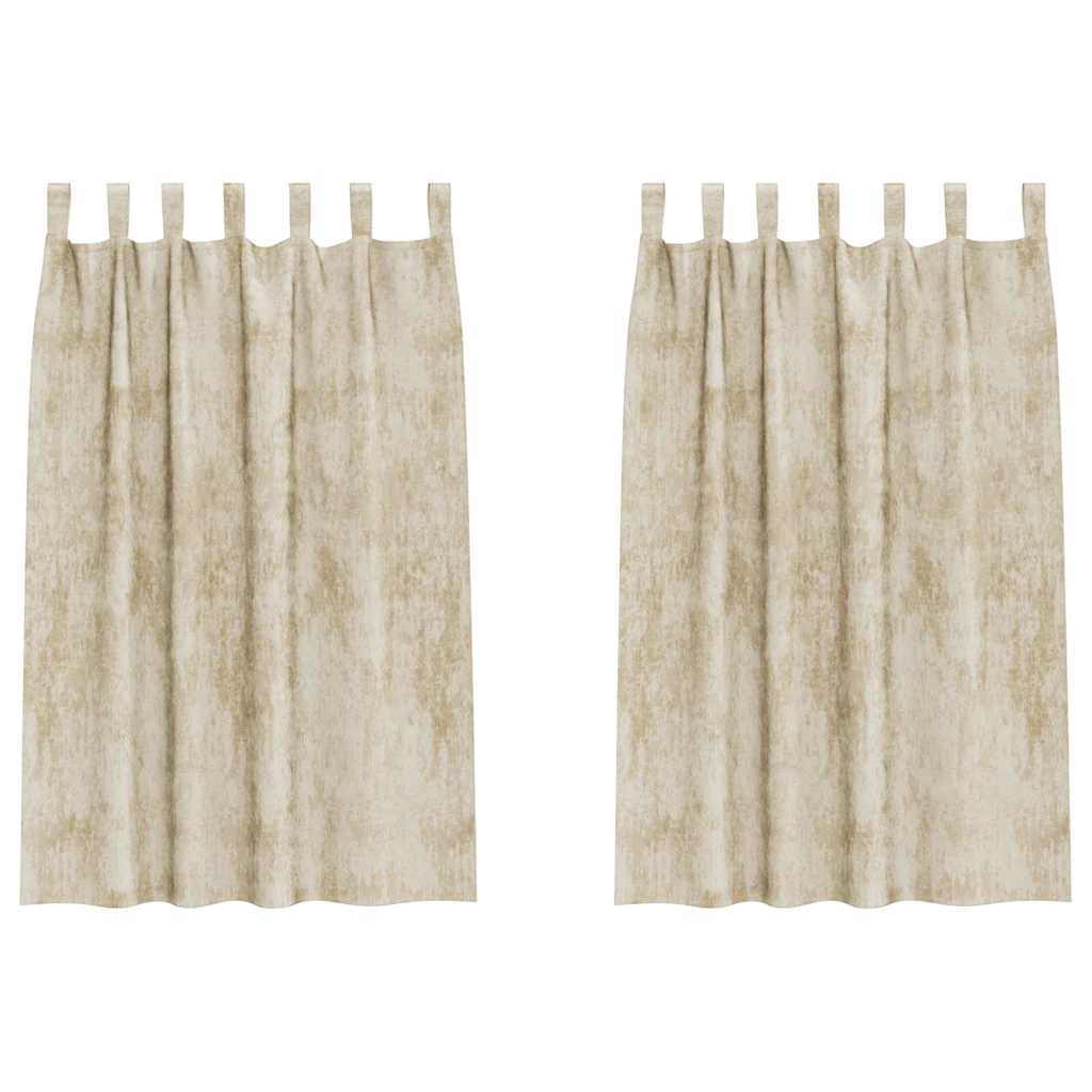 vidaXL Zasłony z weluru z zasłonami 2 pcs Kremowy 175 x 140 cm Aksamit