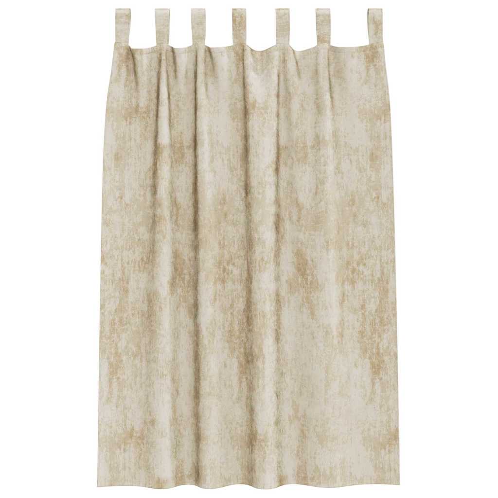 vidaXL Zasłony z weluru z zasłonami 2 pcs Kremowy 175 x 140 cm Aksamit
