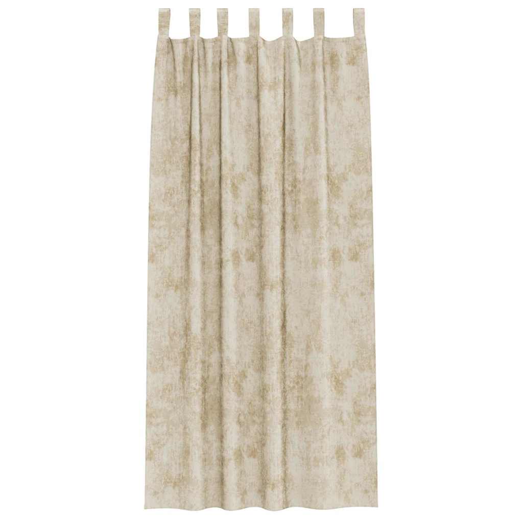 vidaXL Zasłony z weluru z zasłonami 2 pcs Kremowy 225 x 140 cm Aksamit