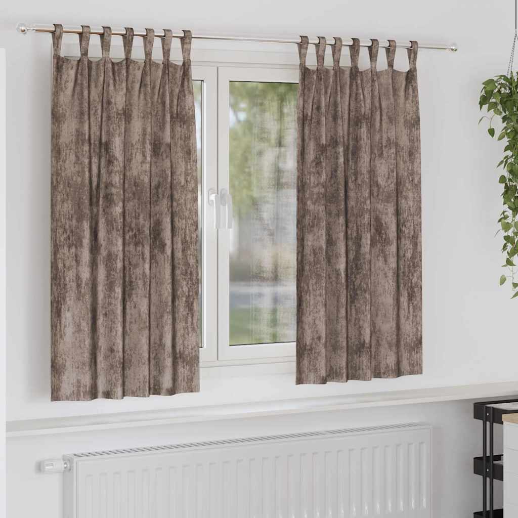 vidaXL Zasłony z weluru 2 pcs Cappuccino 175 x 140 cm Aksamit