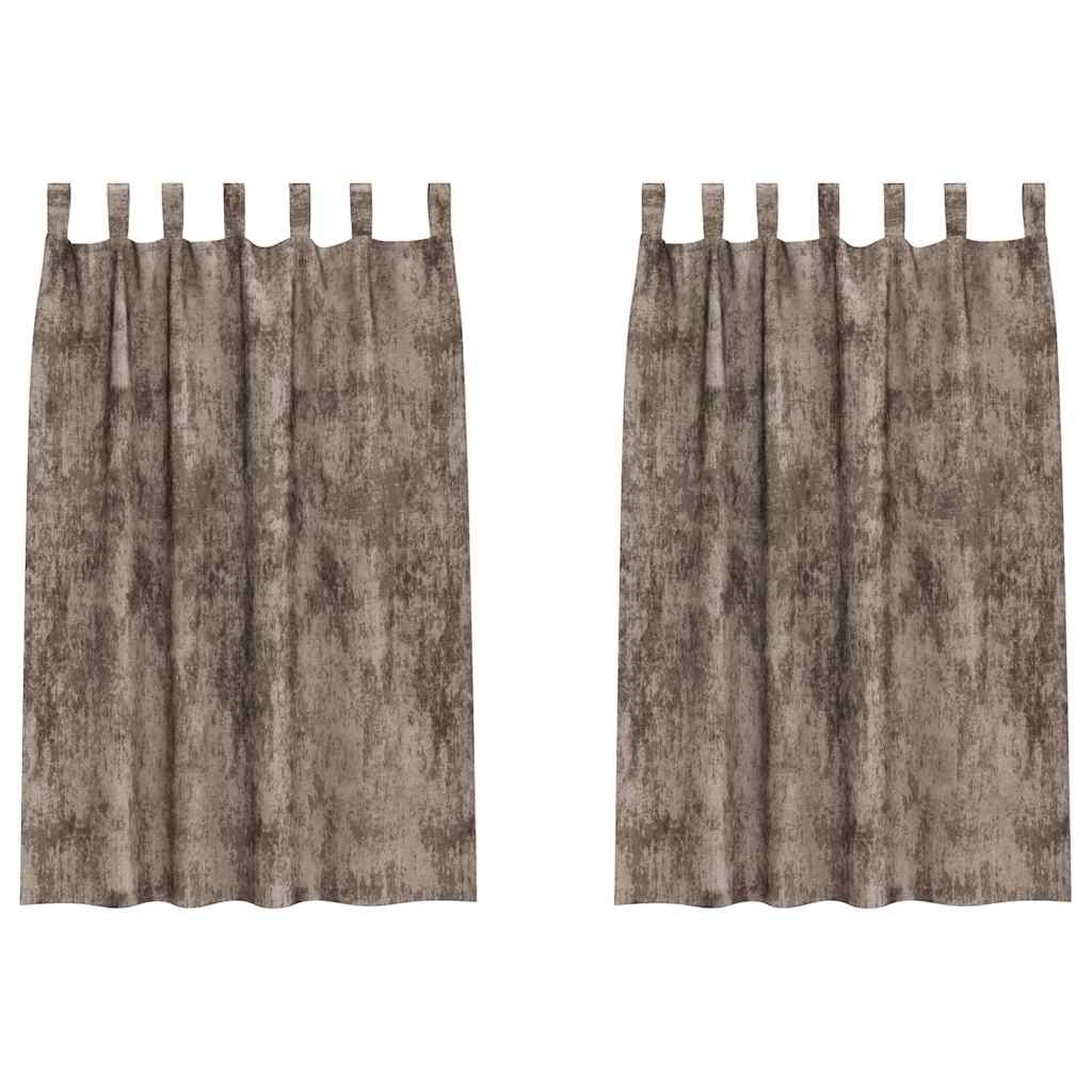 vidaXL Zasłony z weluru 2 pcs Cappuccino 175 x 140 cm Aksamit