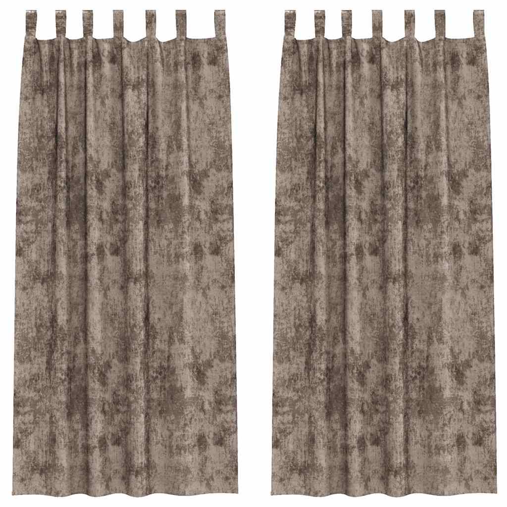 vidaXL Zasłony z weluru 2 pcs Cappuccino 245 x 140 cm Aksamit