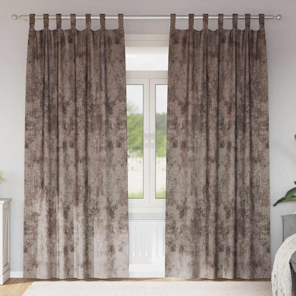 vidaXL Zasłony z weluru 2 pcs Cappuccino 260 x 140 cm Aksamit