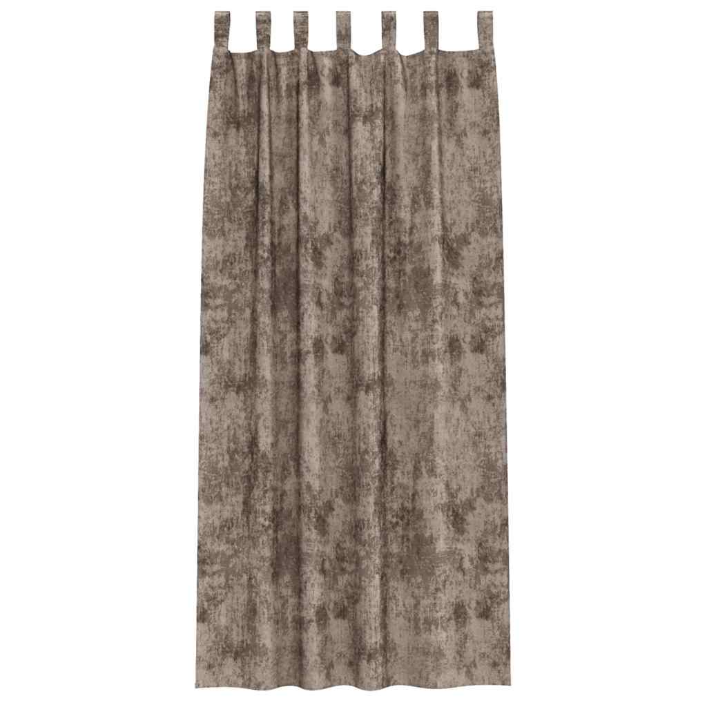 vidaXL Zasłony z weluru 2 pcs Cappuccino 260 x 140 cm Aksamit