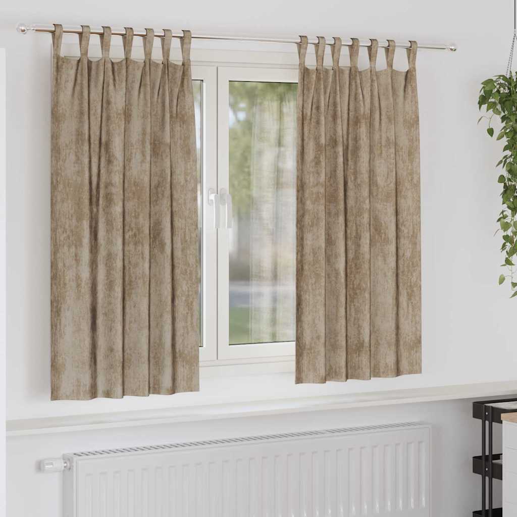 vidaXL Zasłony z weluru 2 pcs szampański 175 x 140 cm Aksamit