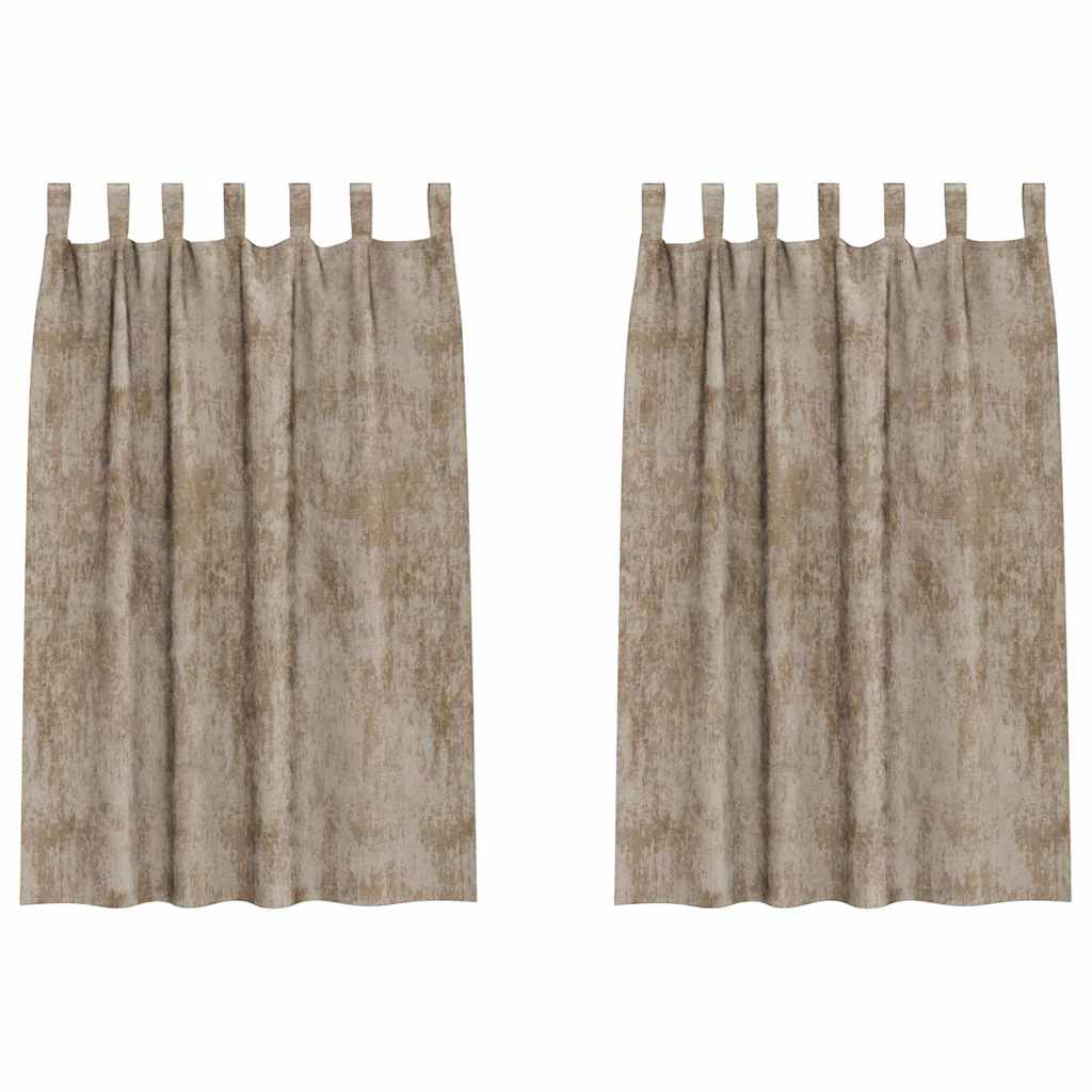 vidaXL Zasłony z weluru 2 pcs szampański 175 x 140 cm Aksamit