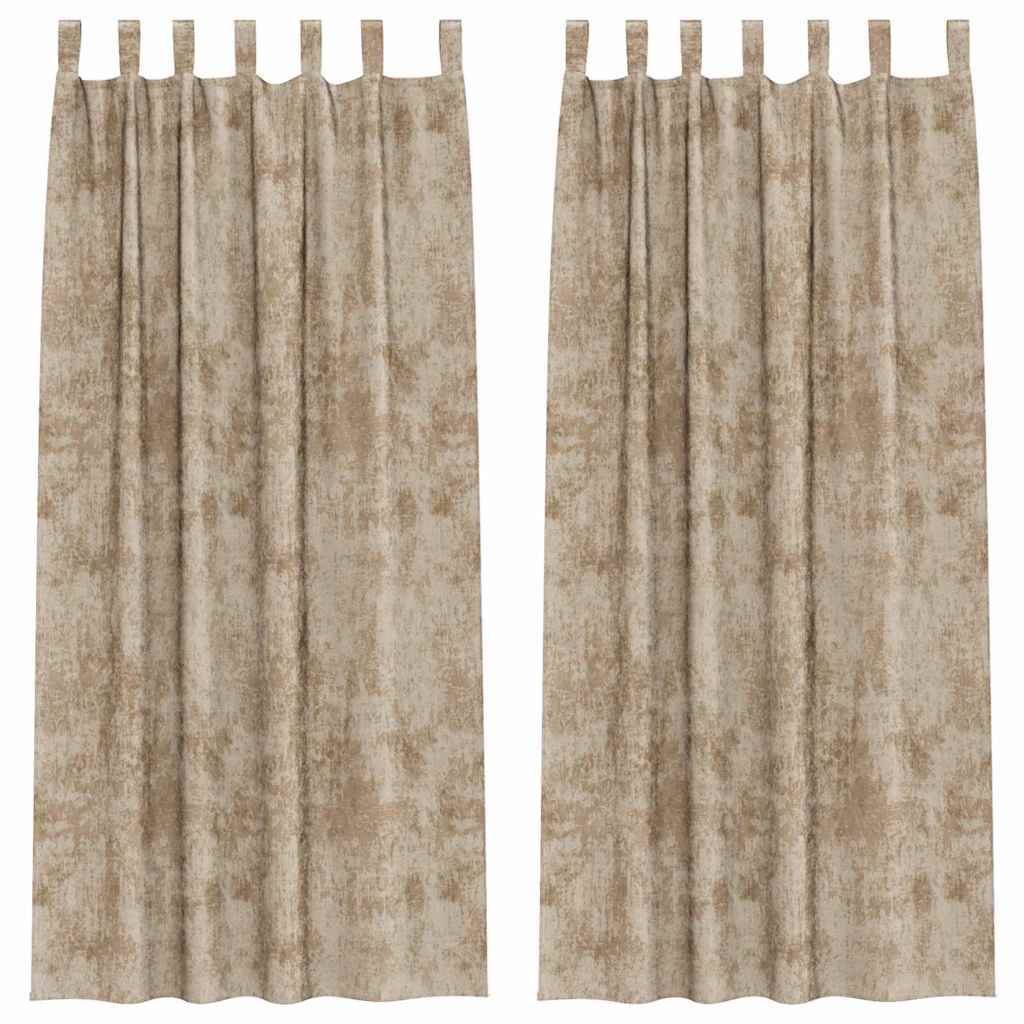 vidaXL Zasłony z weluru 2 pcs szampański 225 x 140 cm Aksamit