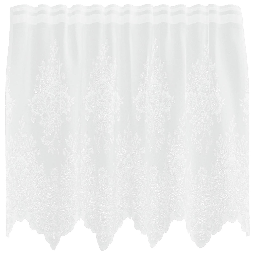 vidaXL Firanka Koronkowa z zasłonami Biały 120 x 150 cm Poliester