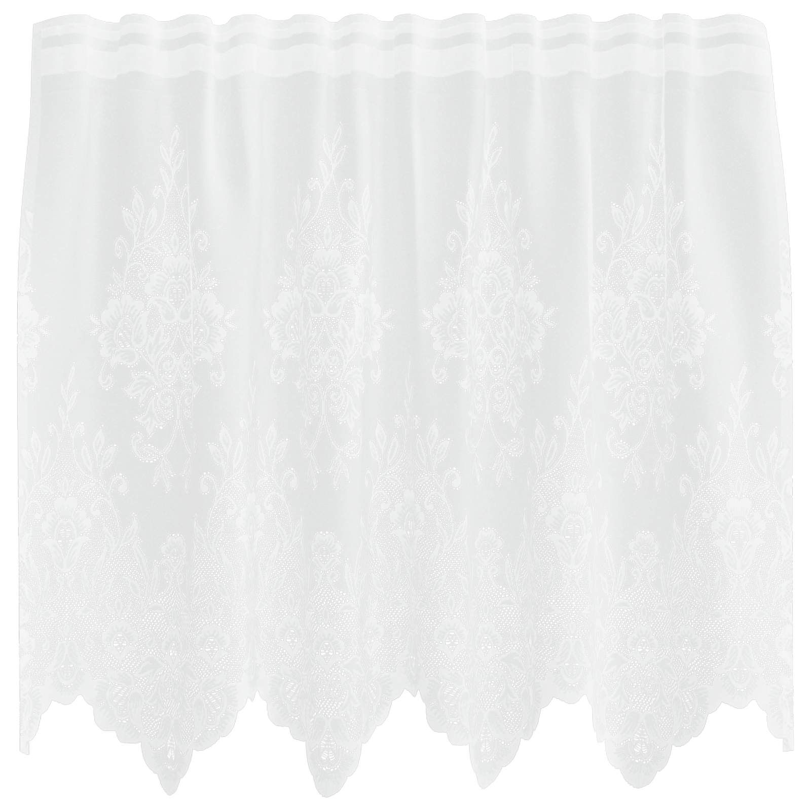 vidaXL Firanka Koronkowa z zasłonami Biały 120 x 150 cm Poliester