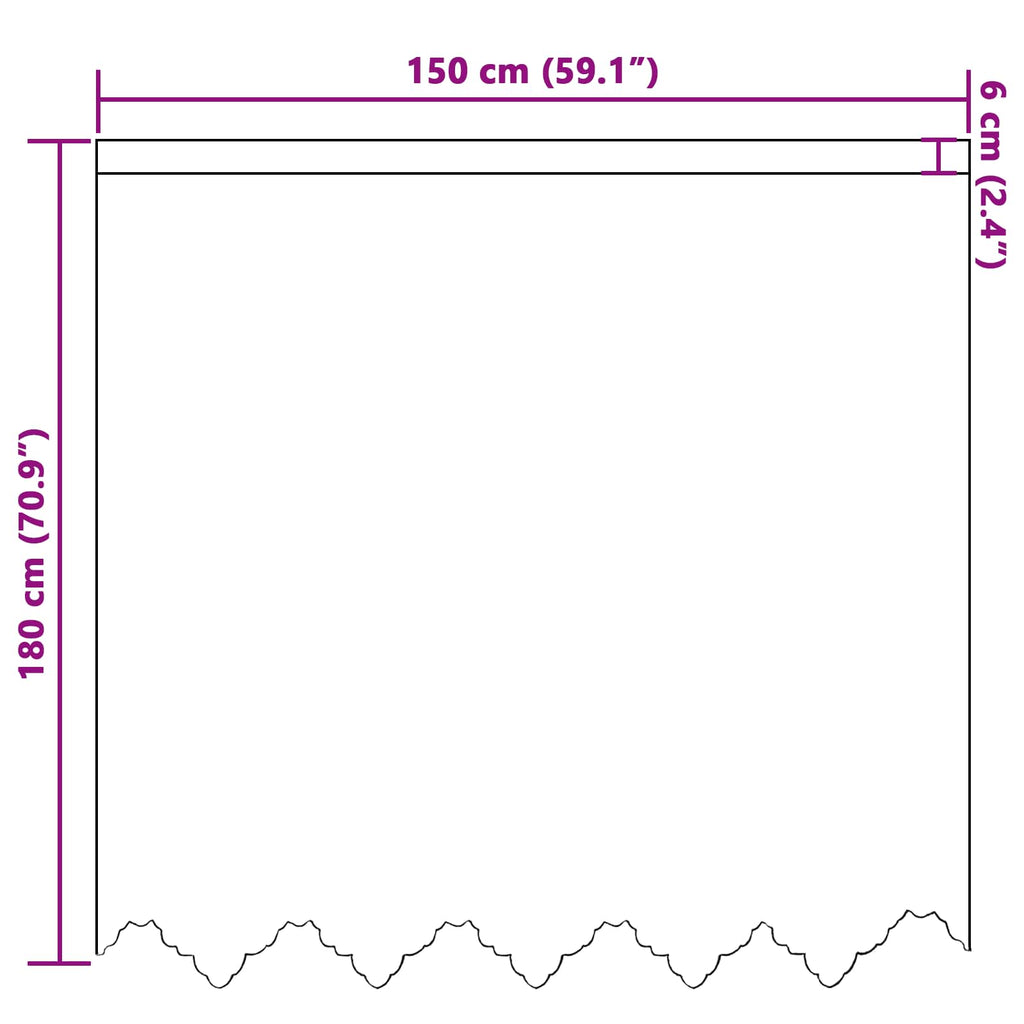 vidaXL Firanka Koronkowa z zasłonami Biały 180 x 150 cm Poliester