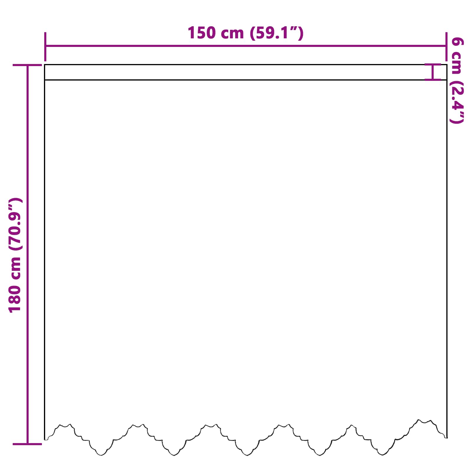 vidaXL Firanka Koronkowa z zasłonami Biały 180 x 150 cm Poliester
