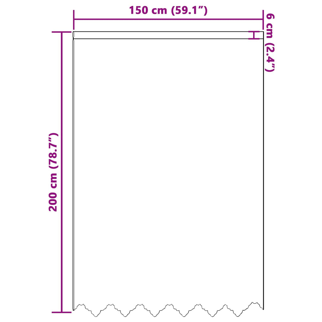 vidaXL Firanka Koronkowa z zasłonami Biały 200 x 150 cm Poliester