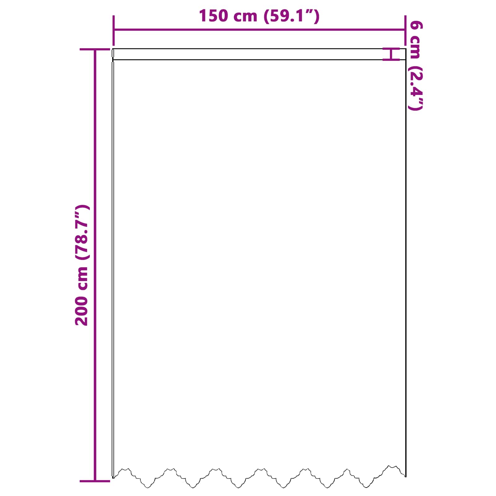 vidaXL Firanka Koronkowa z zasłonami Biały 200 x 150 cm Poliester