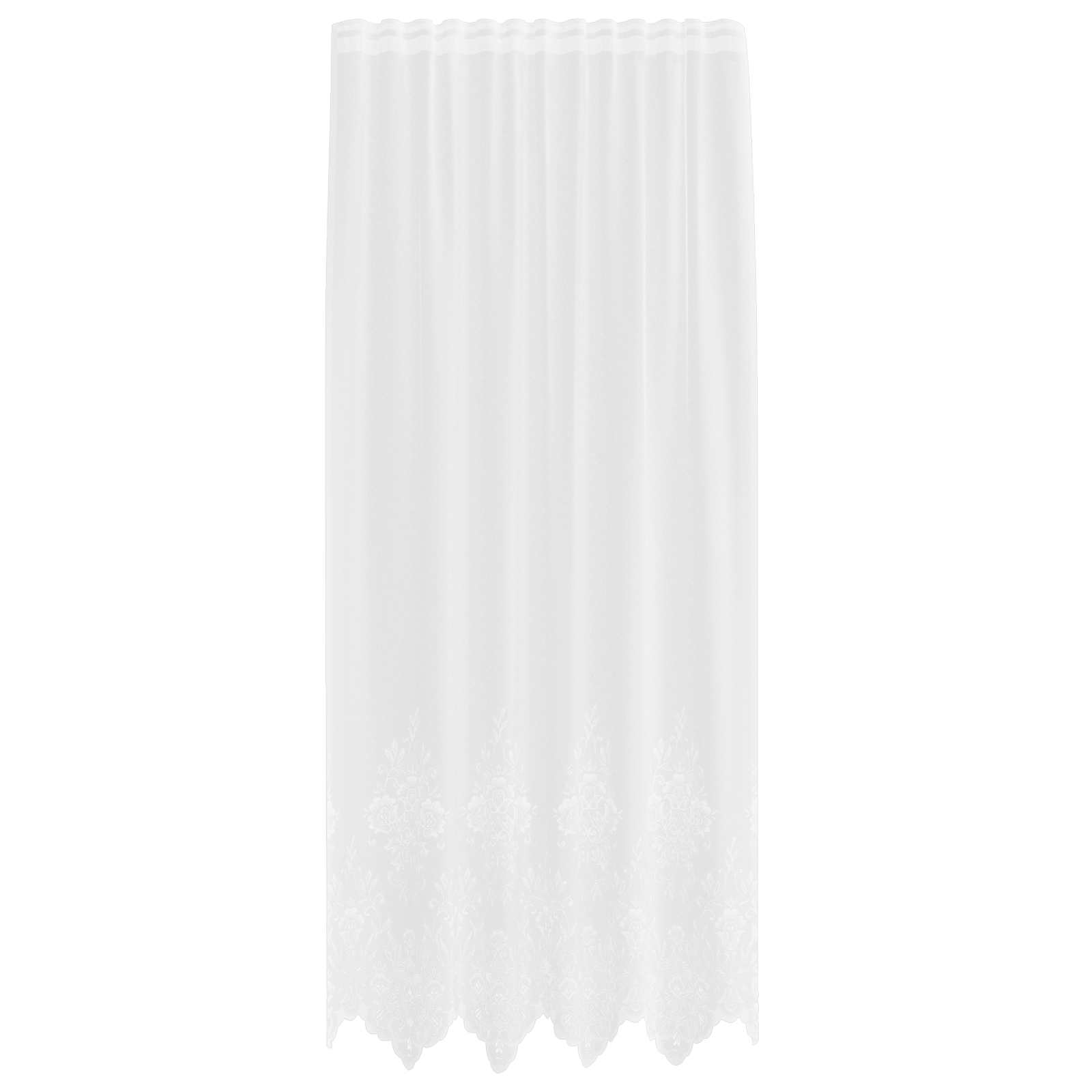 vidaXL Firanka Koronkowa z zasłonami Biały 220x150cm Poliester
