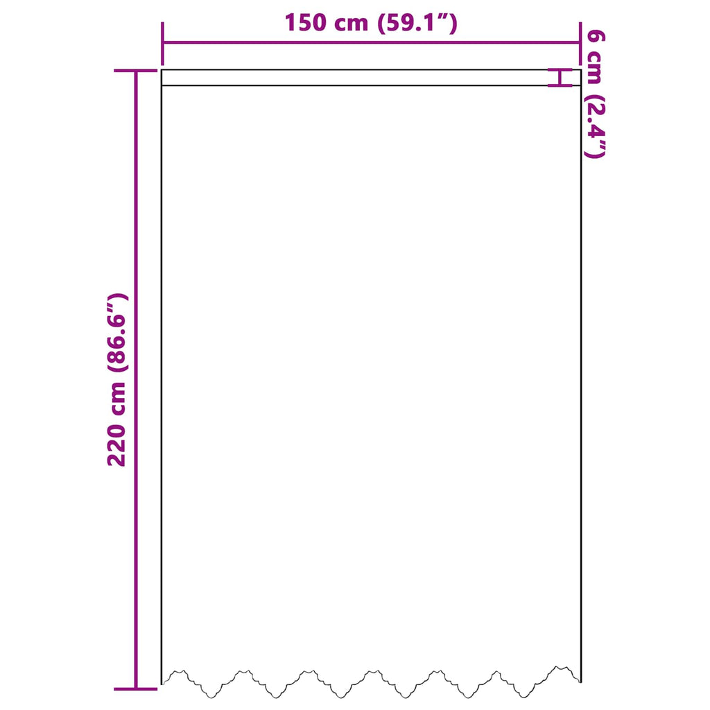 vidaXL Firanka Koronkowa z zasłonami Biały 220x150cm Poliester