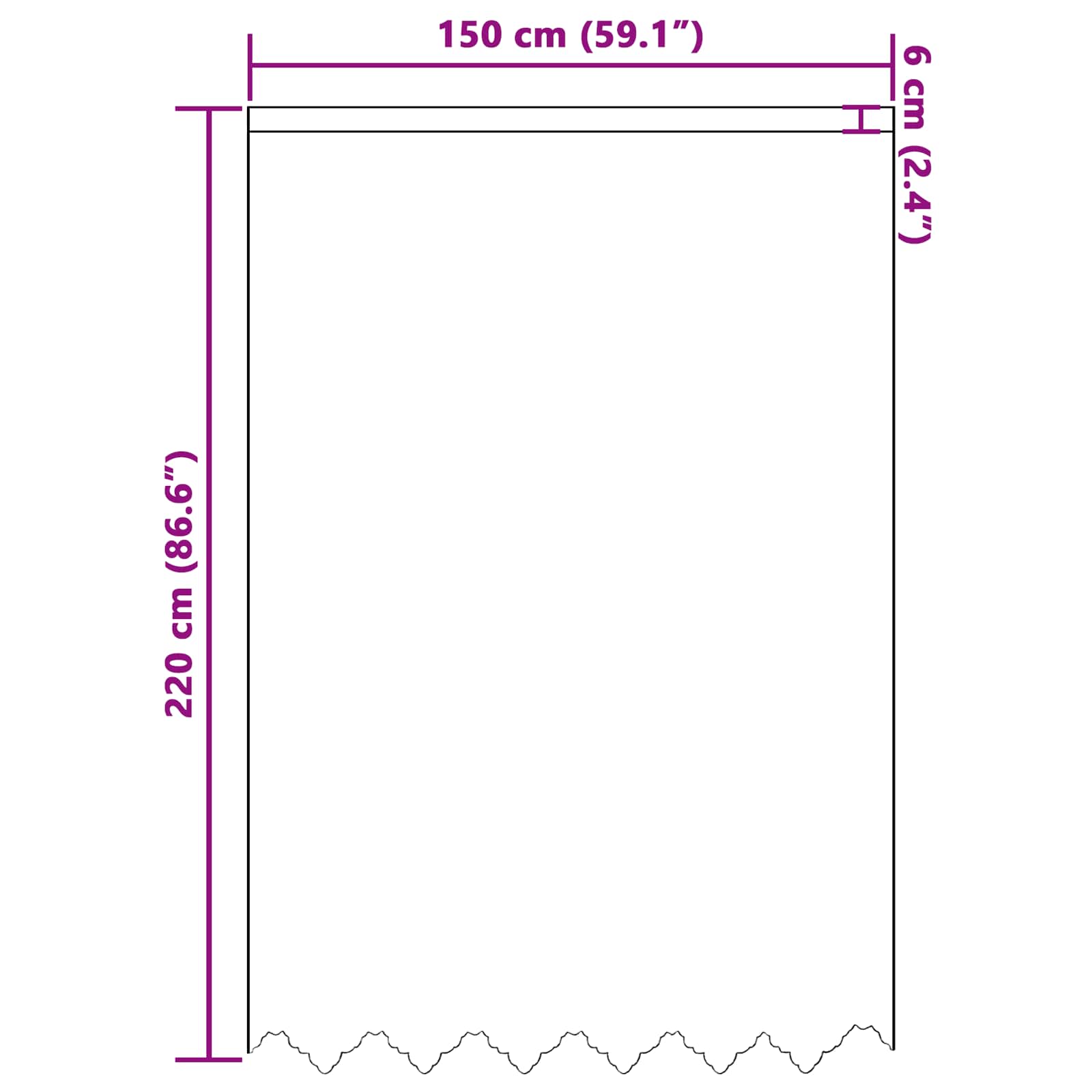vidaXL Firanka Koronkowa z zasłonami Biały 220x150cm Poliester
