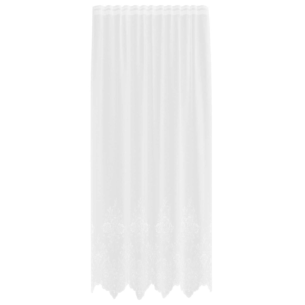 vidaXL Firanka Koronkowa z zasłonami Biały 245x150cm Poliester