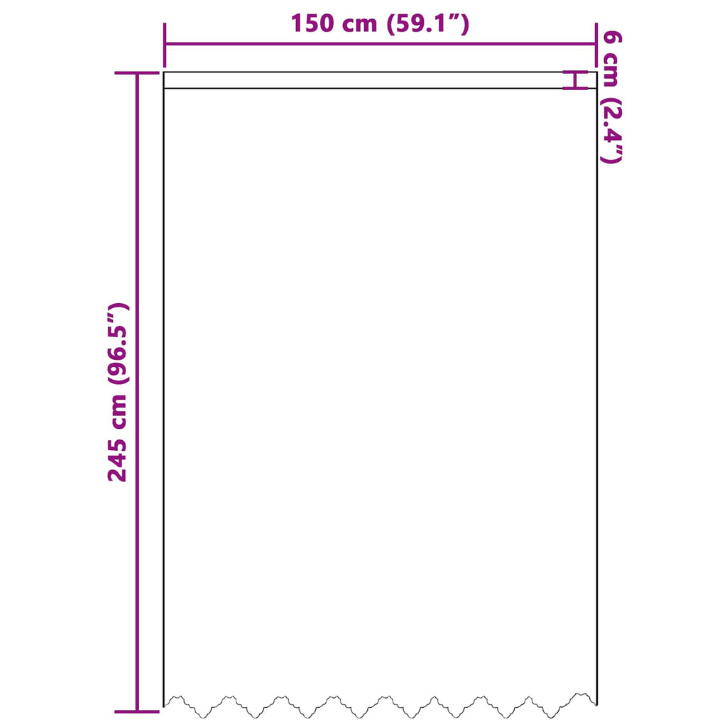 vidaXL Firanka Koronkowa z zasłonami Biały 245x150cm Poliester