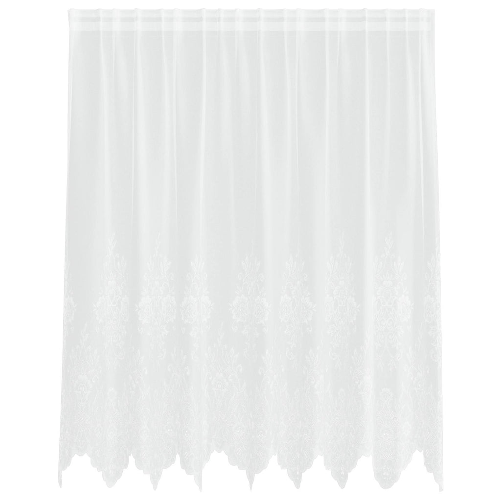 vidaXL Firanka Koronkowa z zasłonami Biały 180 x 200 cm Poliester