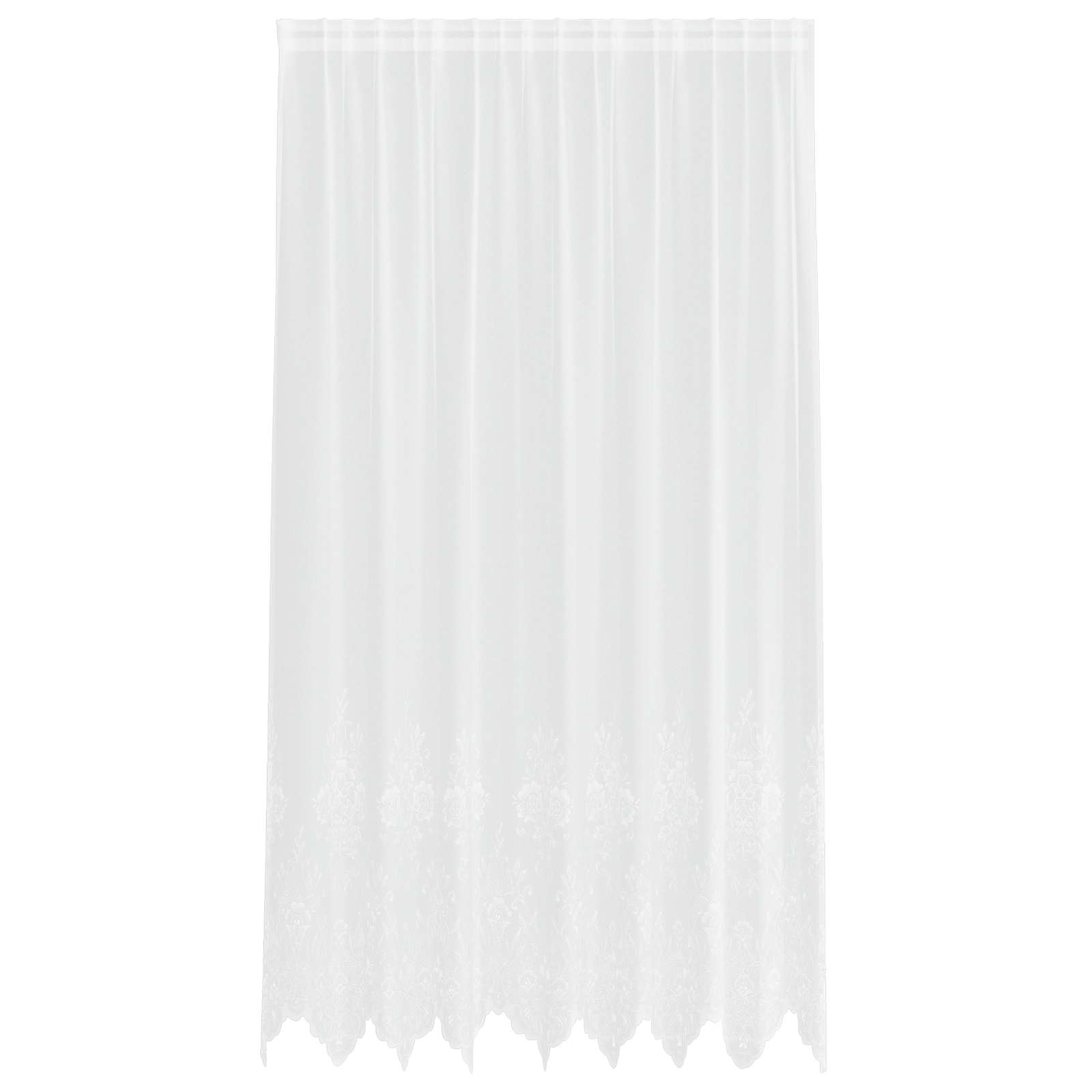 vidaXL Firanka Koronkowa z zasłonami Biały 245 x 200 cm Poliester
