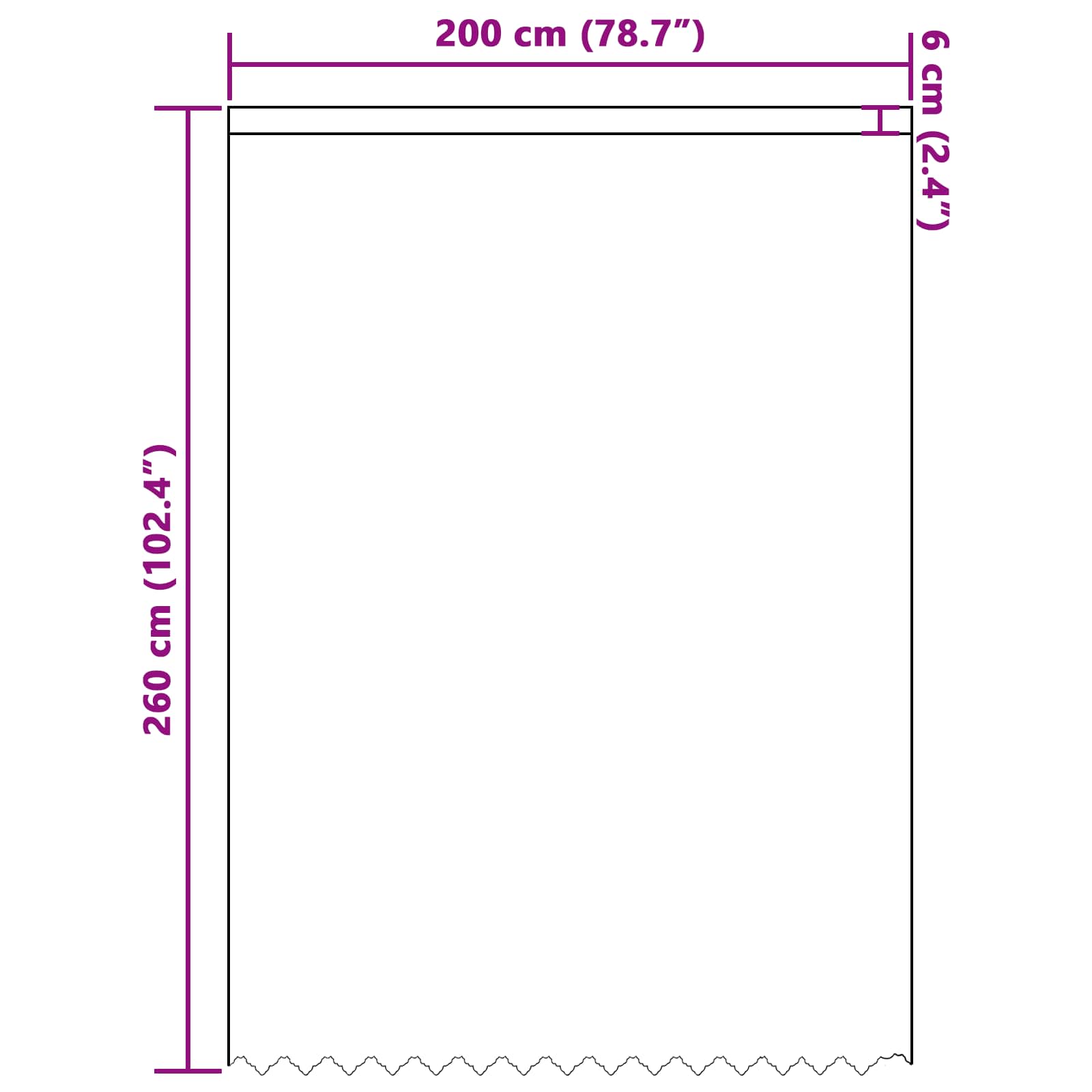 vidaXL Firanka Koronkowa z zasłonami Biały 260x200cm Poliester