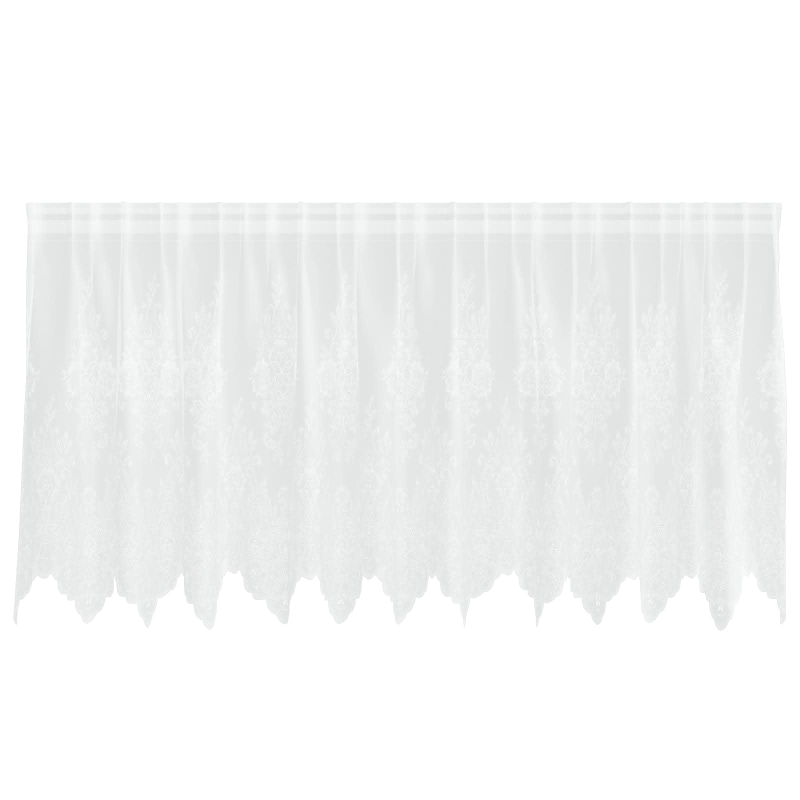 vidaXL Firanka Koronkowa z zasłonami Biały 120 x 300 cm Poliester