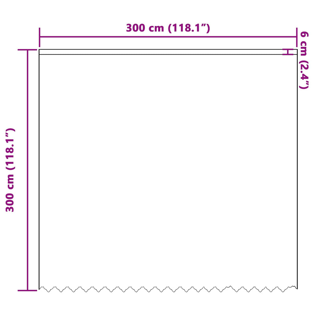 vidaXL Firanka Koronkowa z zasłonami Biały 300 x 300 cm Poliester
