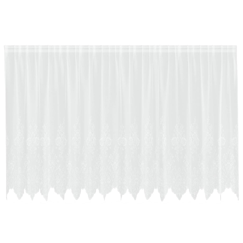 vidaXL Firanka Koronkowa z zasłonami Biały 180 x 400 cm Poliester