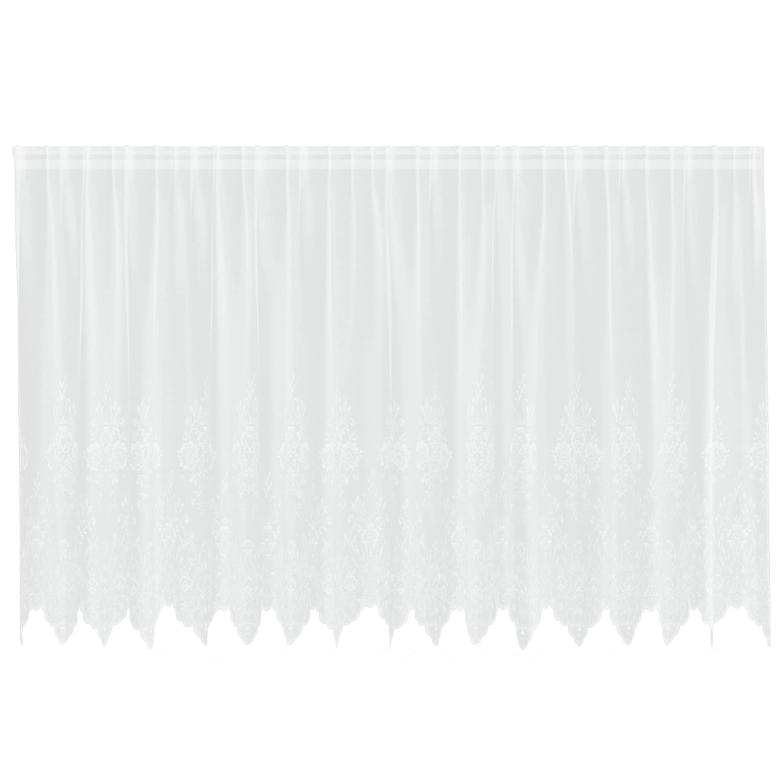 vidaXL Firanka Koronkowa z zasłonami Biały 180 x 400 cm Poliester