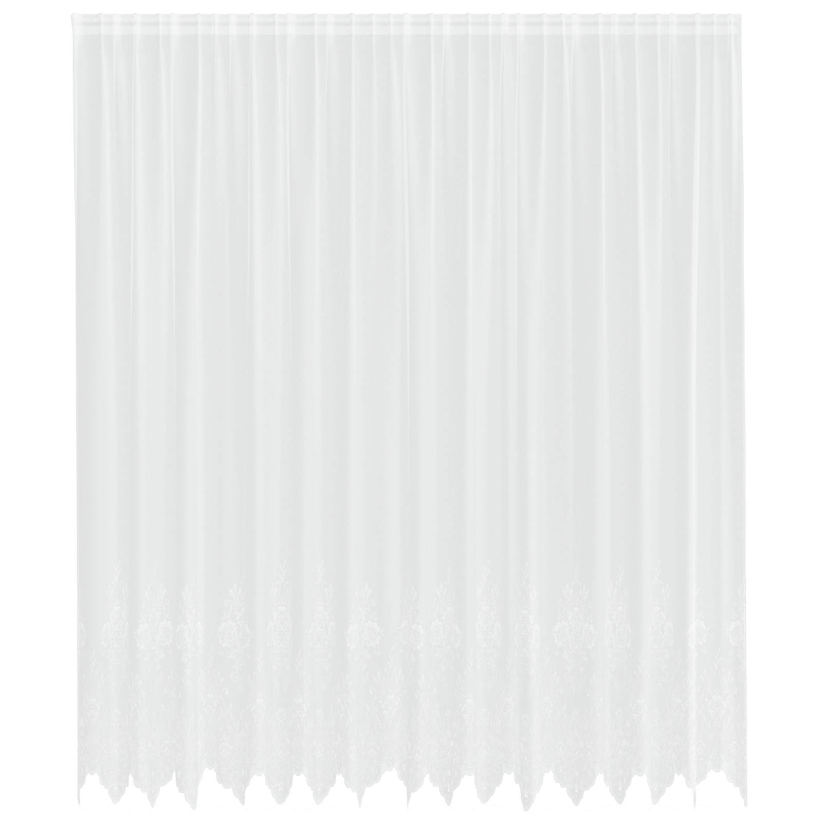 vidaXL Firanka Koronkowa z zasłonami Biały 260 x 400 cm Poliester