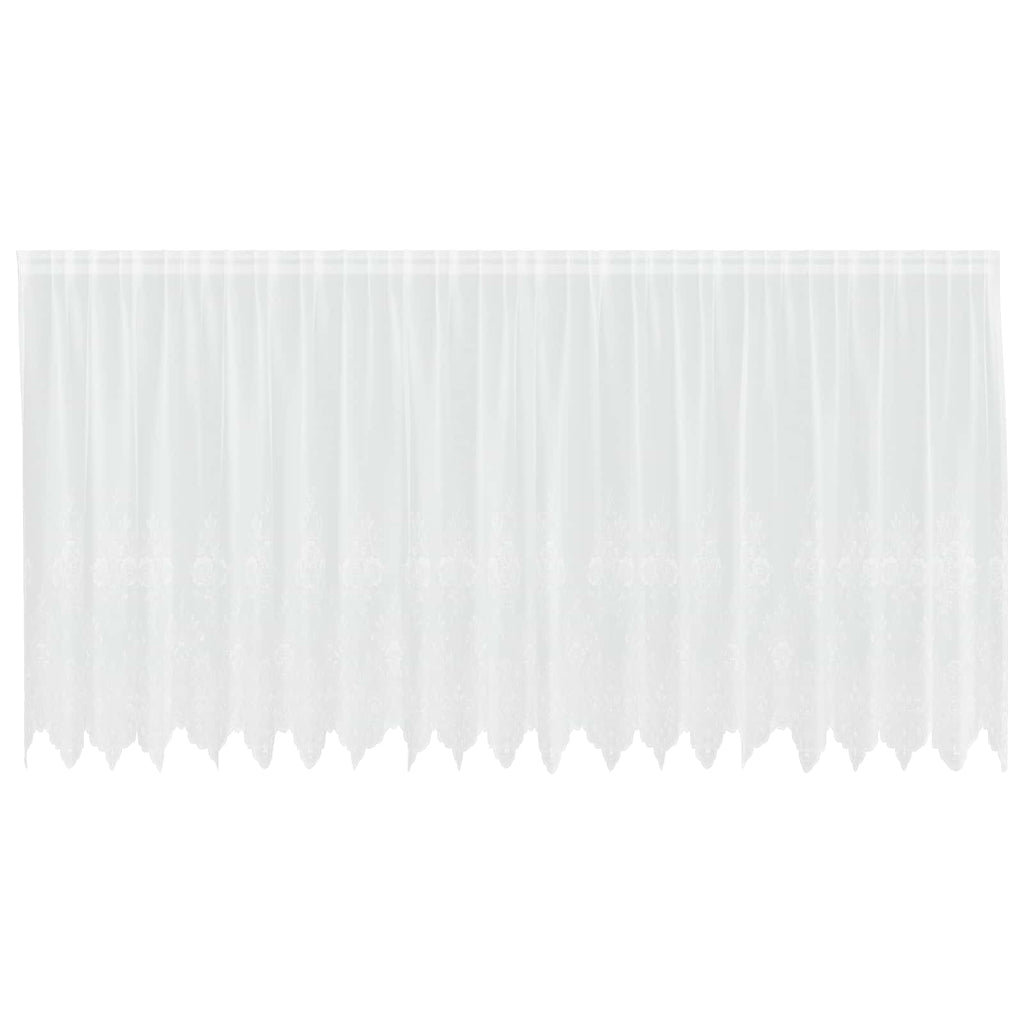 vidaXL Firanka Koronkowa z zasłonami Biały 160 x 500 cm Poliester
