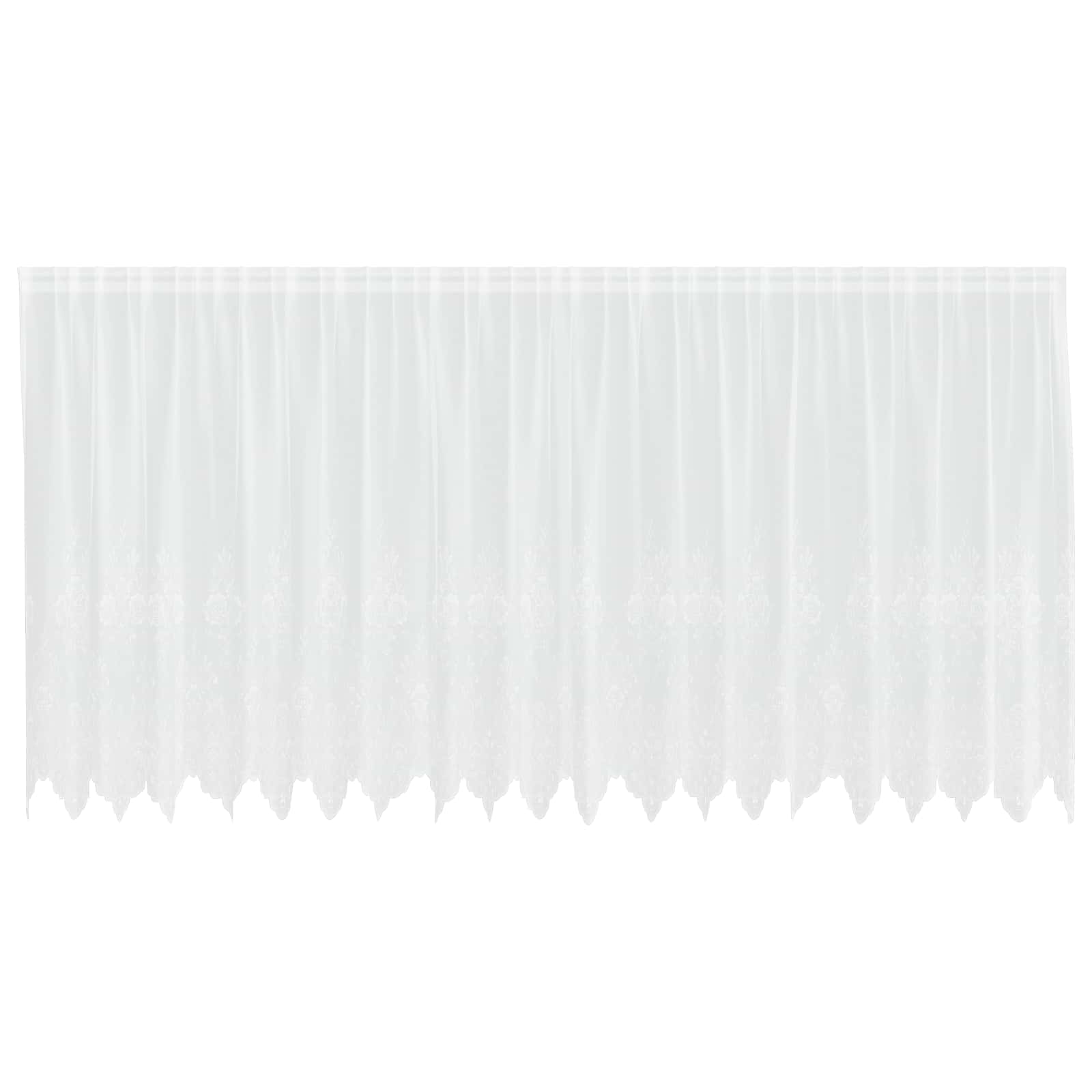 vidaXL Firanka Koronkowa z zasłonami Biały 180 x 500 cm Poliester