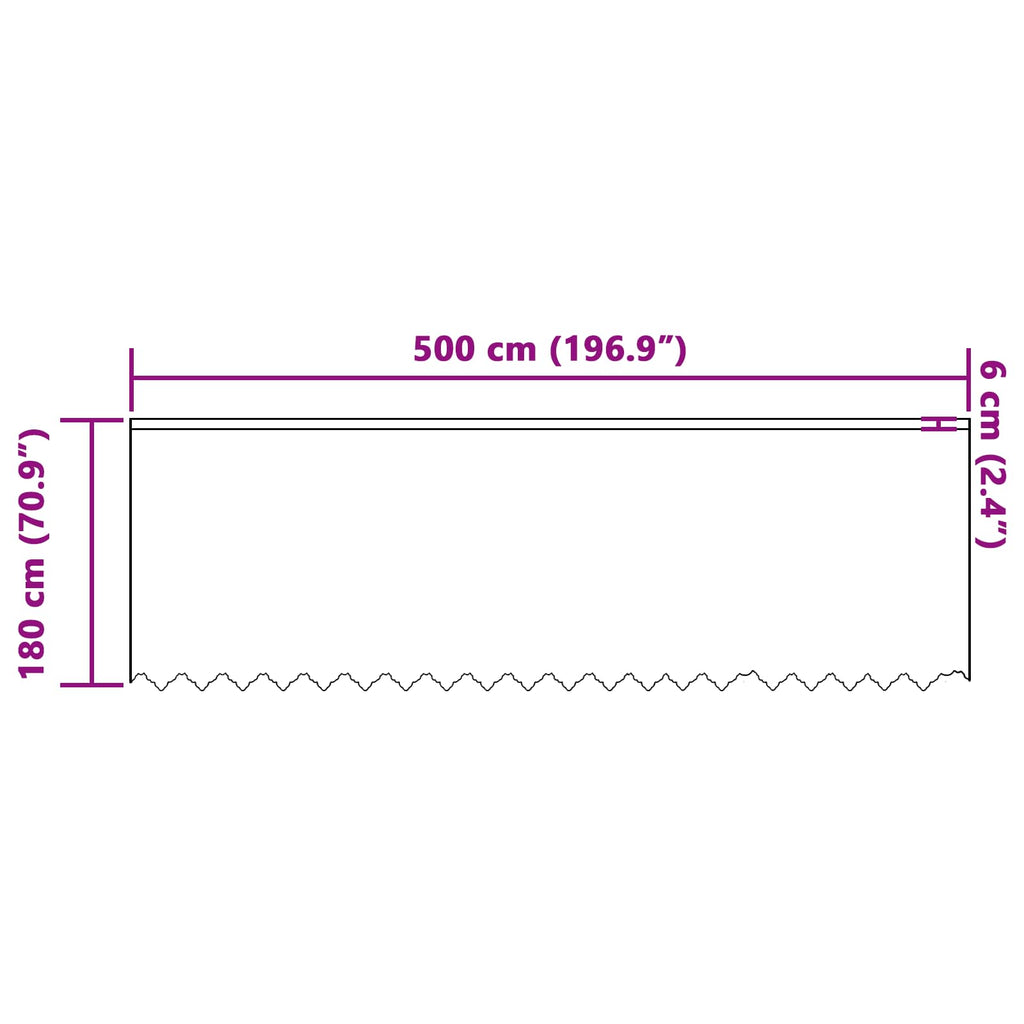 vidaXL Firanka Koronkowa z zasłonami Biały 180 x 500 cm Poliester