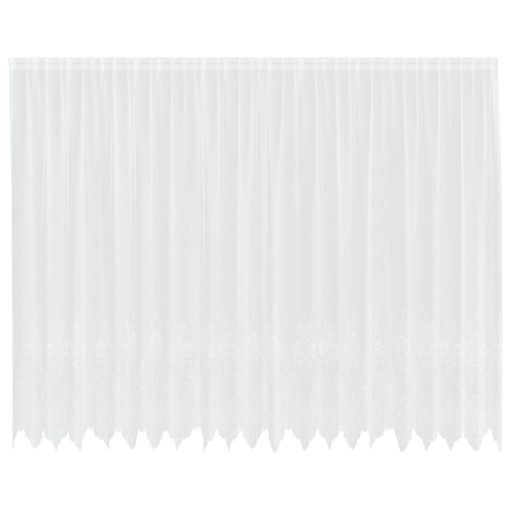 vidaXL Firanka Koronkowa z zasłonami Biały 240 x 500 cm Poliester