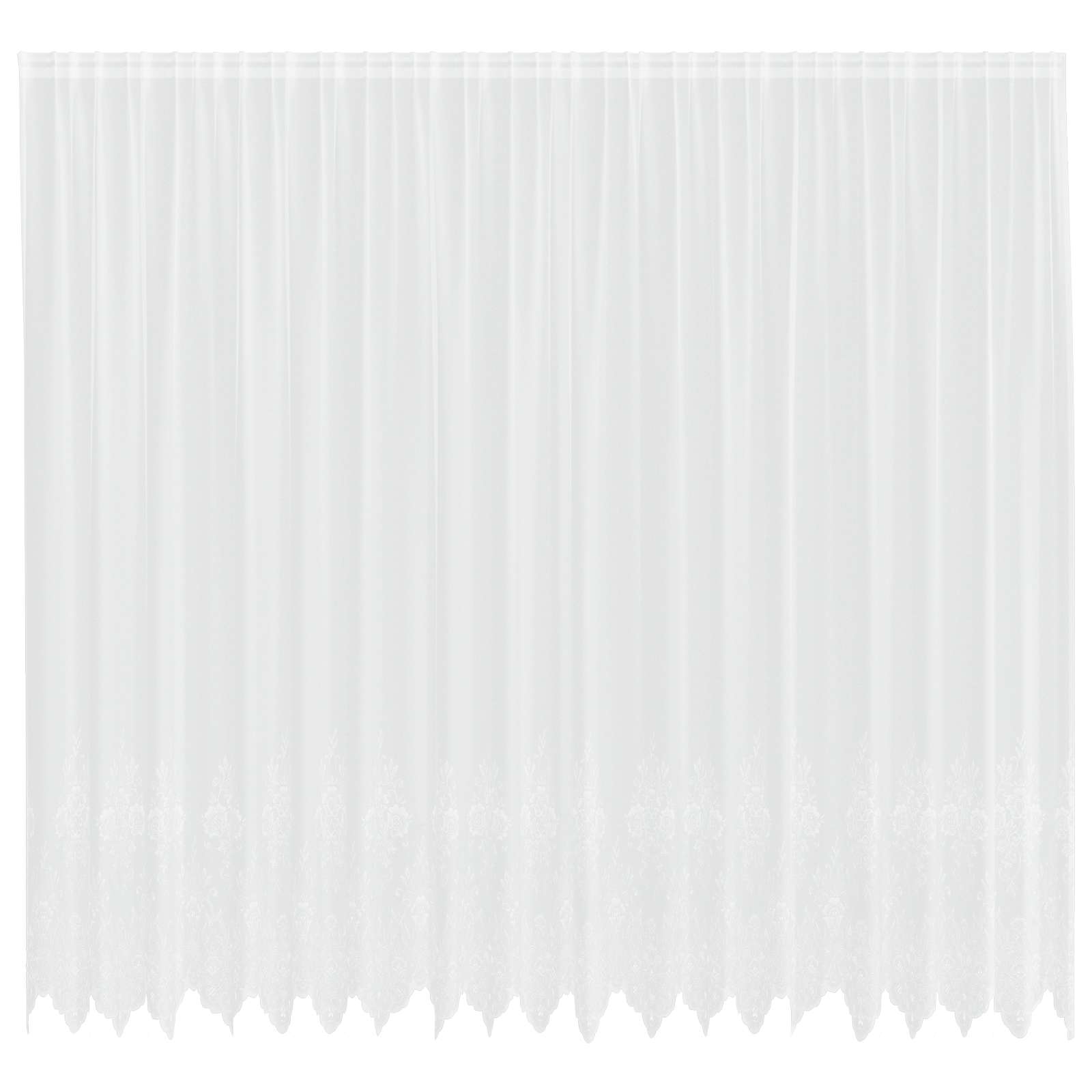 vidaXL Firanka Koronkowa z zasłonami Biały 280 x 500 cm Poliester