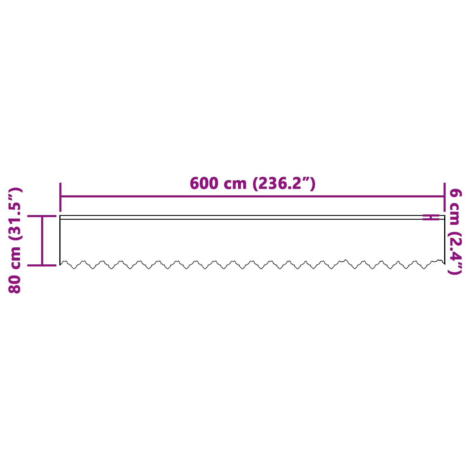 vidaXL Firanka Koronkowa z zasłonami Biały 80 x 600 cm Poliester