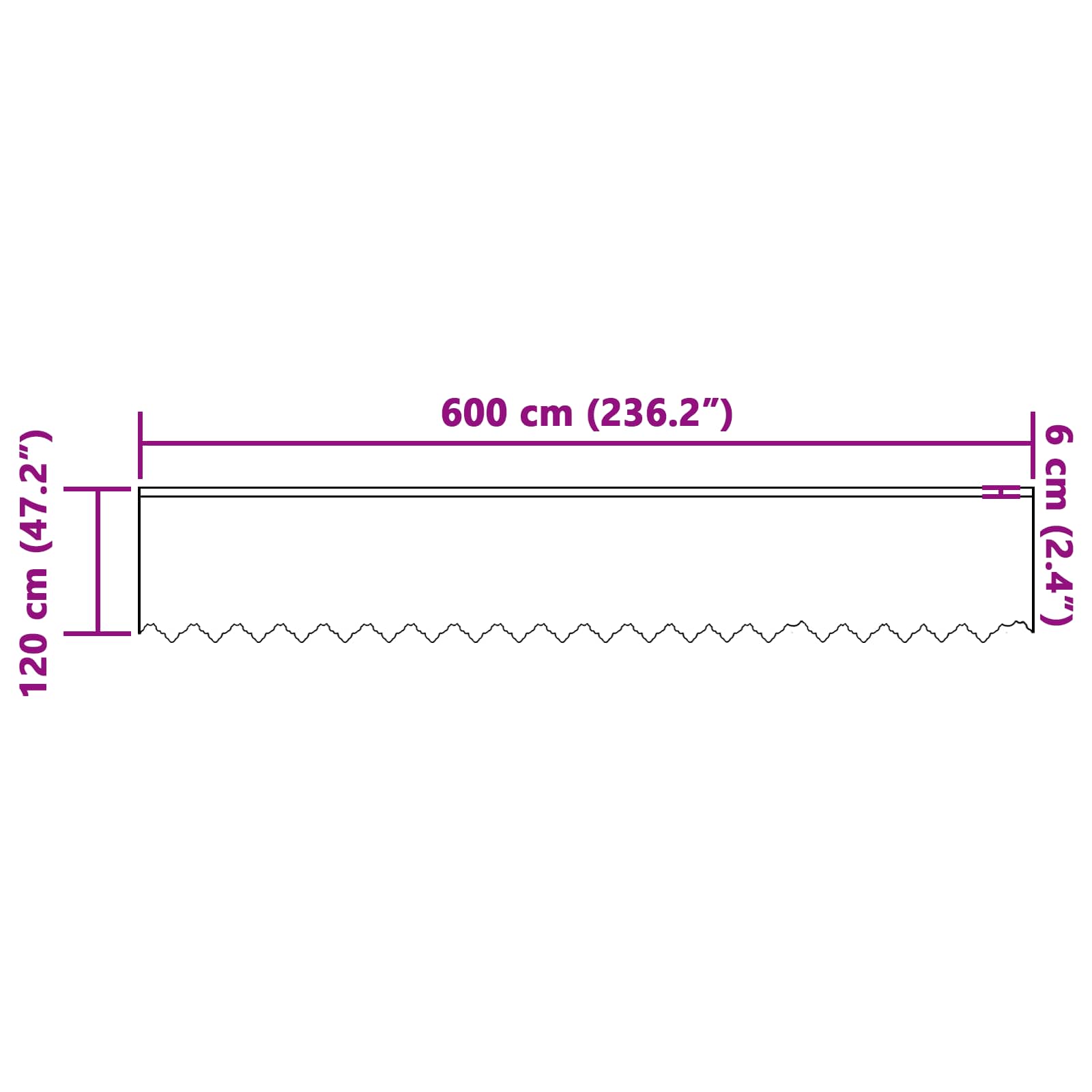 vidaXL Firanka Koronkowa z zasłonami Biały 120 x 600 cm Poliester