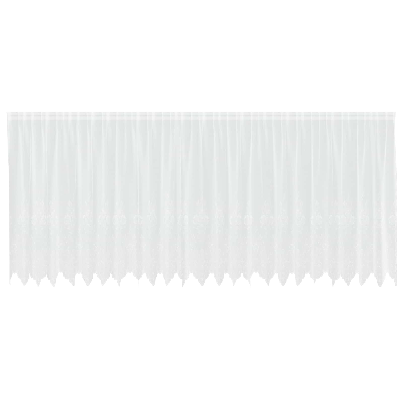 vidaXL Firanka Koronkowa z zasłonami Biały 160 x 600 cm Poliester