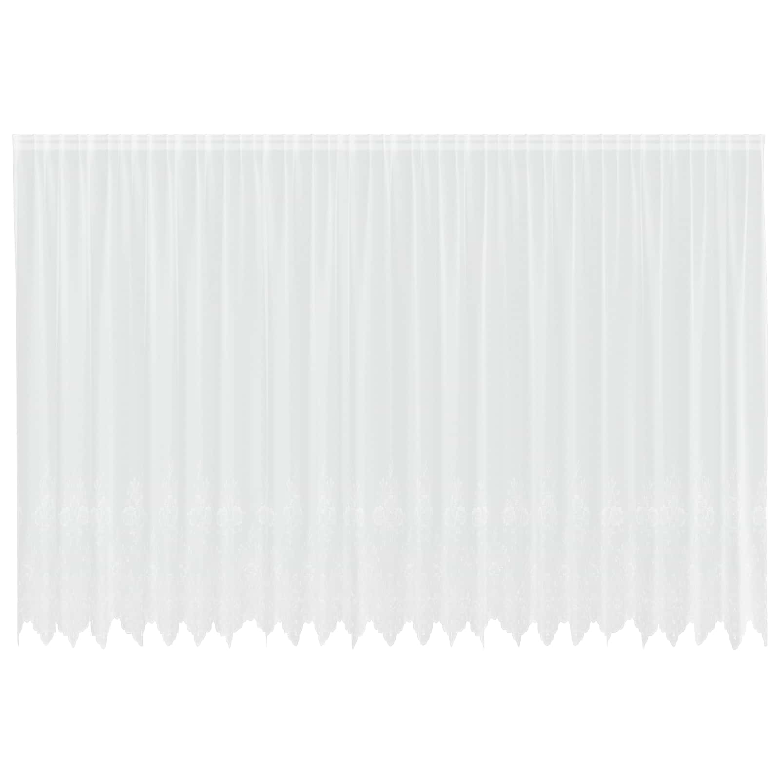 vidaXL Firanka Koronkowa z zasłonami Biały 220 x 600 cm Poliester