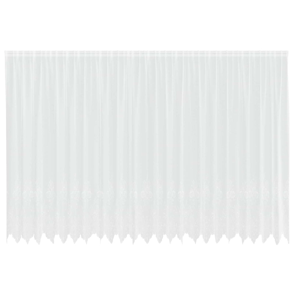 vidaXL Firanka Koronkowa z zasłonami Biały 240 x 600 cm Poliester