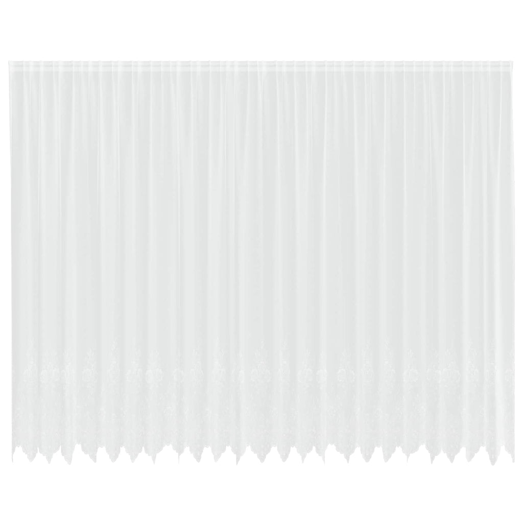 vidaXL Firanka Koronkowa z zasłonami Biały 260 x 600 cm Poliester